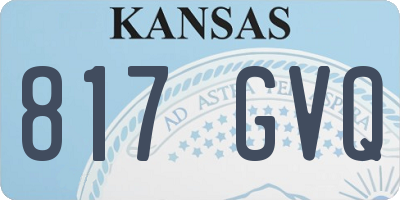KS license plate 817GVQ