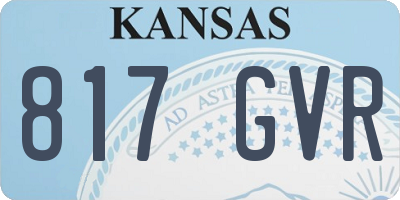 KS license plate 817GVR