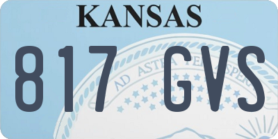 KS license plate 817GVS