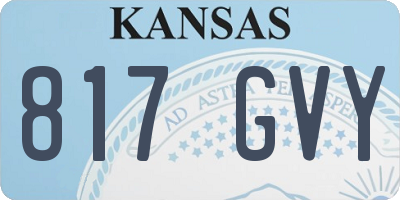KS license plate 817GVY