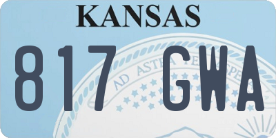 KS license plate 817GWA