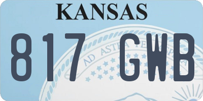 KS license plate 817GWB