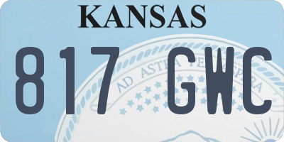 KS license plate 817GWC