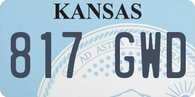 KS license plate 817GWD