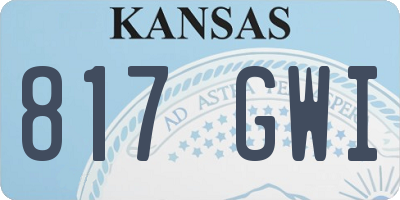 KS license plate 817GWI