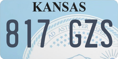 KS license plate 817GZS