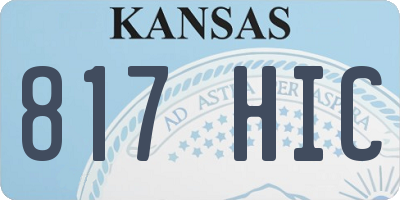 KS license plate 817HIC