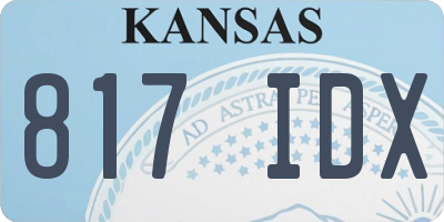 KS license plate 817IDX