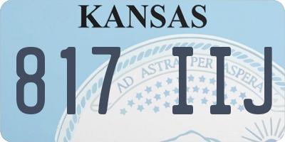 KS license plate 817IIJ