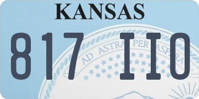 KS license plate 817IIO