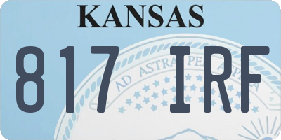 KS license plate 817IRF