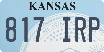KS license plate 817IRP