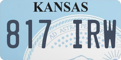 KS license plate 817IRW
