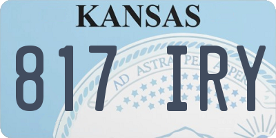 KS license plate 817IRY