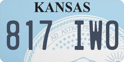 KS license plate 817IWO