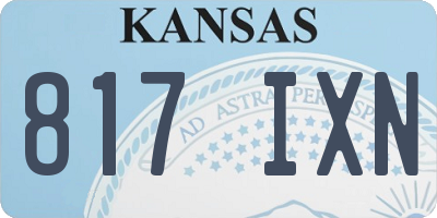 KS license plate 817IXN