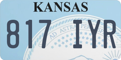KS license plate 817IYR