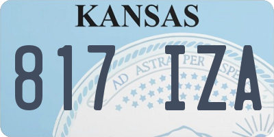 KS license plate 817IZA