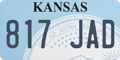 KS license plate 817JAD