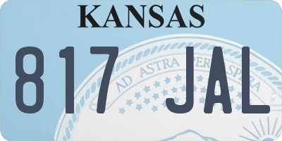 KS license plate 817JAL