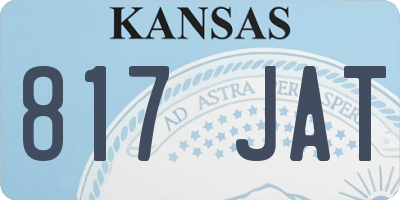 KS license plate 817JAT