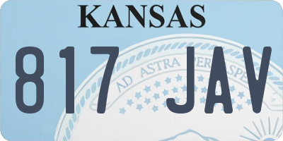 KS license plate 817JAV