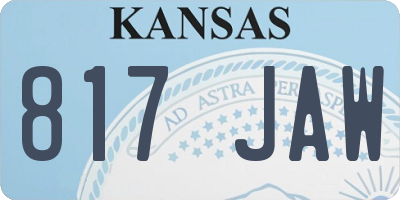 KS license plate 817JAW