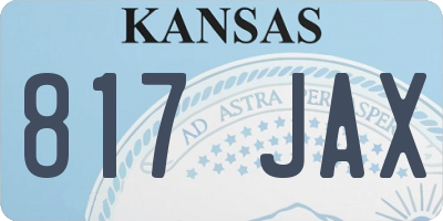 KS license plate 817JAX