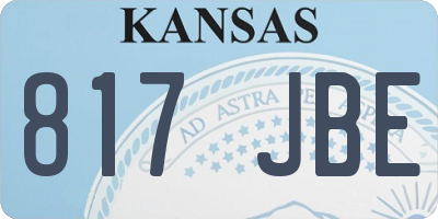 KS license plate 817JBE