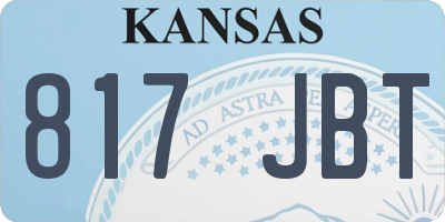 KS license plate 817JBT