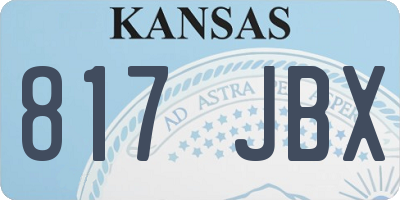 KS license plate 817JBX