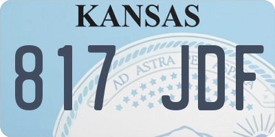 KS license plate 817JDF