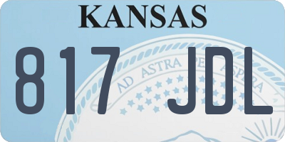 KS license plate 817JDL