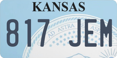 KS license plate 817JEM