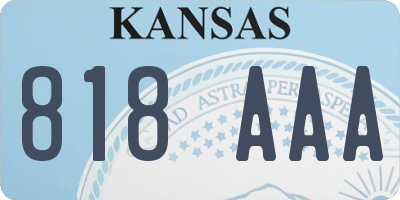 KS license plate 818AAA