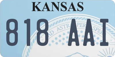 KS license plate 818AAI