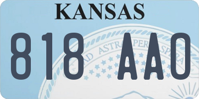 KS license plate 818AAO