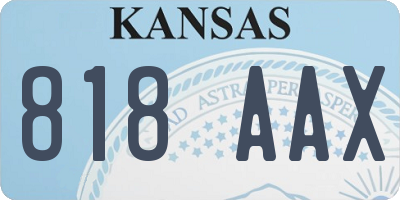 KS license plate 818AAX