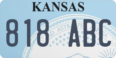 KS license plate 818ABC