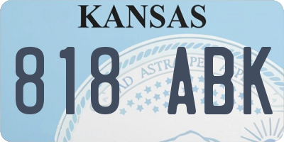 KS license plate 818ABK