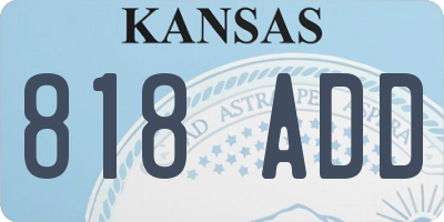 KS license plate 818ADD
