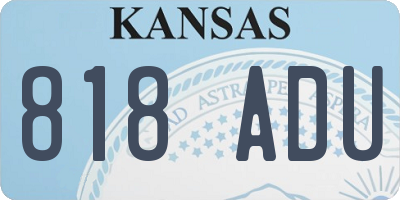 KS license plate 818ADU