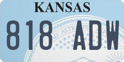 KS license plate 818ADW
