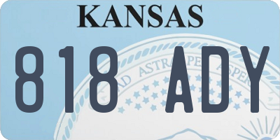 KS license plate 818ADY