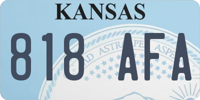 KS license plate 818AFA