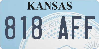 KS license plate 818AFF