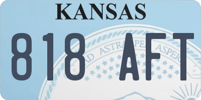 KS license plate 818AFT