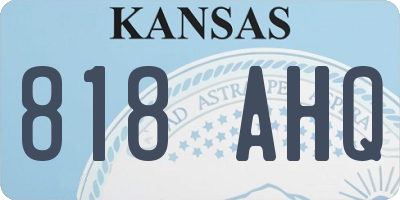 KS license plate 818AHQ