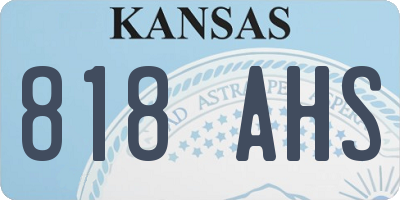 KS license plate 818AHS