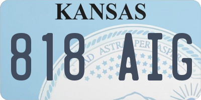 KS license plate 818AIG